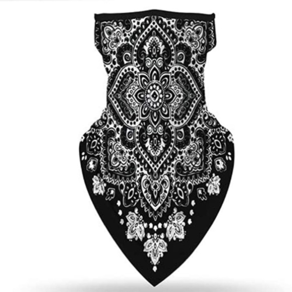 2/$20 Black and white floral face gaiter